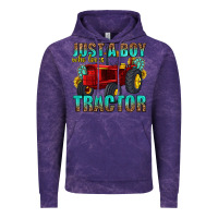 Cloud Purple just a boy who loves tractor Vintage Hoodie - texasbilliewilder