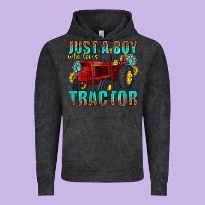 Just A Boy Who Loves Tractor Vintage Hoodie Designed By Texasbilliewilder