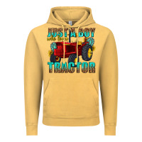 Vintage Mustard just a boy who loves tractor Vintage Hoodie - texasbilliewilder