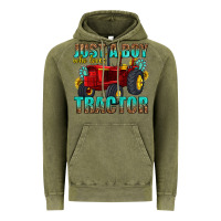Vintage Olive just a boy who loves tractor Vintage Hoodie - texasbilliewilder