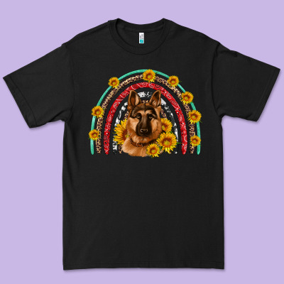 German Shepherd Rainbow Premium Tee Designed By Artiststas