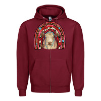 Burgundy valentines charolais  rainbow Zipper Hoodie - JahusDesignShop