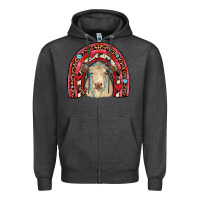Charcoal Heather valentines charolais  rainbow Zipper Hoodie - JahusDesignShop