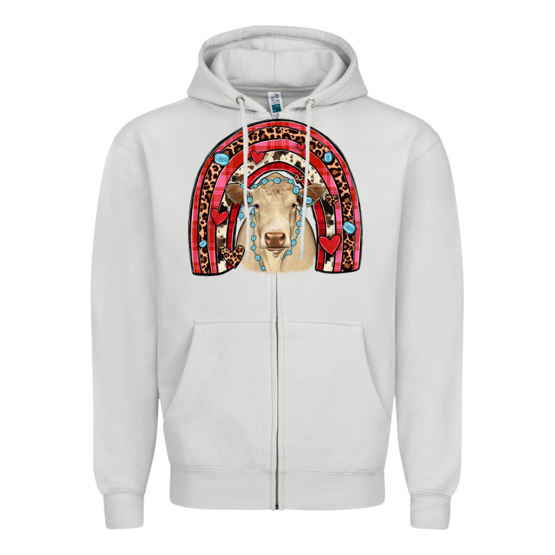 Valentines Charolais  Rainbow Zipper Hoodie by JahusDesignShop | Teevron