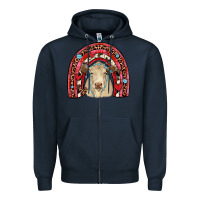 Navy valentines charolais  rainbow Zipper Hoodie - JahusDesignShop