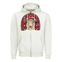 Oatmeal Heather valentines charolais  rainbow Zipper Hoodie - JahusDesignShop