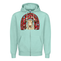 Seafoam valentines charolais  rainbow Zipper Hoodie - JahusDesignShop