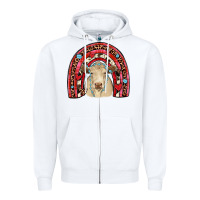 White valentines charolais  rainbow Zipper Hoodie - JahusDesignShop