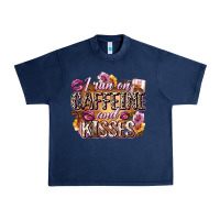 Navy i run on caffeine and kisses Urban Heavy Tee - Zillion Design Studio