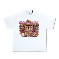 White i run on caffeine and kisses Urban Heavy Tee - Zillion Design Studio