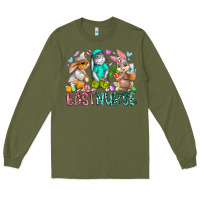 Army Green east nurse Long Sleeve Tee - RacoonDesign