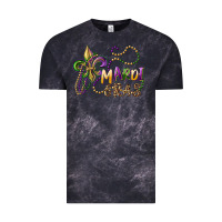 Cloud Black mardi gras fleur de lis and beads Vintage Tee - RanaPortraitStore
