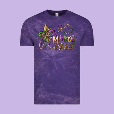Mardi Gras Fleur De Lis And Beads Vintage Tee Designed By Ranaportraitstore