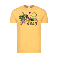 Vintage Mustard mardi gras fleur de lis and beads Vintage Tee - RanaPortraitStore