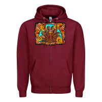 Burgundy Thanksgiving Turkey Zipper Hoodie - Artiststas