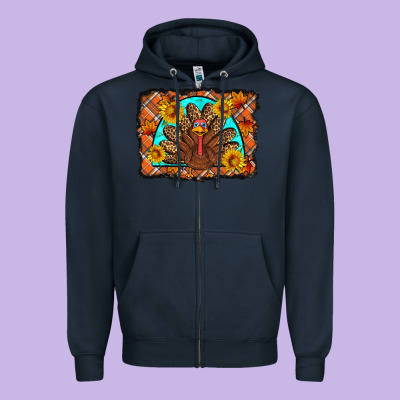 Thanksgiving Turkey Zipper Hoodie Designed By Artiststas