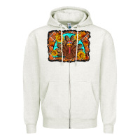 Oatmeal Heather Thanksgiving Turkey Zipper Hoodie - Artiststas