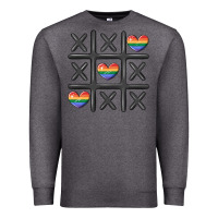 Charcoal Heather pride tic tac toe Premium Sweatshirt - MaliasSmallBusiness