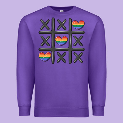 Pride Tic Tac Toe Premium Sweatshirt Designed By Maliassmallbusiness