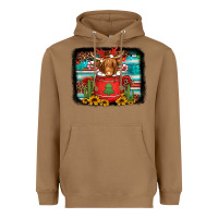 Toasted Coconut hot coco christmas highland cow with background Heavyweight Hoodie - Jasminsmagicworld