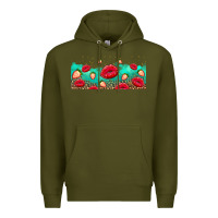 Army Green lips and strawberries Premium Hoodie - AdoDesignShop