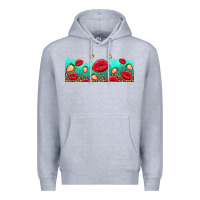 Heather Grey lips and strawberries Premium Hoodie - AdoDesignShop
