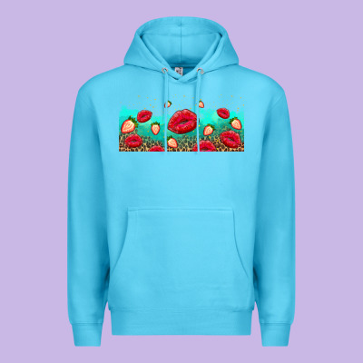 Lips And Strawberries Premium Hoodie Designed By Adodesignshop