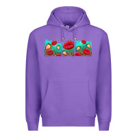 Purple lips and strawberries Premium Hoodie - AdoDesignShop