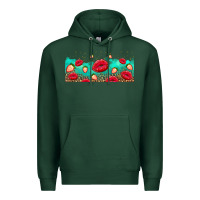 Sports Green lips and strawberries Premium Hoodie - AdoDesignShop