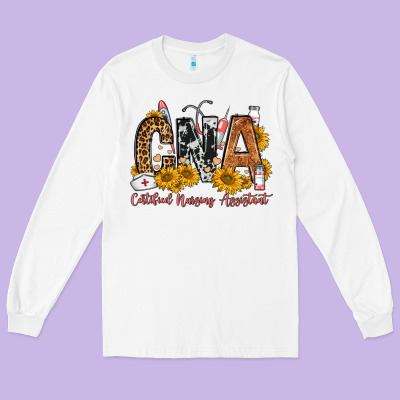 Cna Certified Nursing Assistant Long Sleeve Tee Designed By Fadigitalartstudio