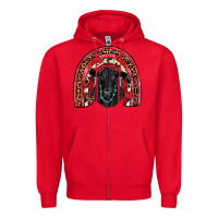 Red valentines black angus  rainbow Zipper Hoodie - JahusDesignShop
