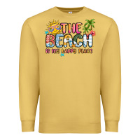 Antique Gold the beach is my happy place Premium Sweatshirt - MaliasSmallBusiness