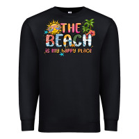 Black the beach is my happy place Premium Sweatshirt - MaliasSmallBusiness