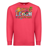 Cardinal the beach is my happy place Premium Sweatshirt - MaliasSmallBusiness