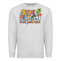 Dove Grey the beach is my happy place Premium Sweatshirt - MaliasSmallBusiness