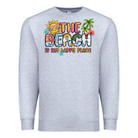 Heather Grey the beach is my happy place Premium Sweatshirt - MaliasSmallBusiness
