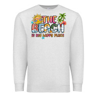 Oatmeal Heather the beach is my happy place Premium Sweatshirt - MaliasSmallBusiness
