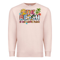 Pale Pink the beach is my happy place Premium Sweatshirt - MaliasSmallBusiness