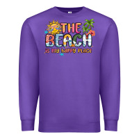 Purple the beach is my happy place Premium Sweatshirt - MaliasSmallBusiness