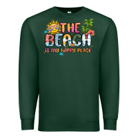 Sports Green the beach is my happy place Premium Sweatshirt - MaliasSmallBusiness