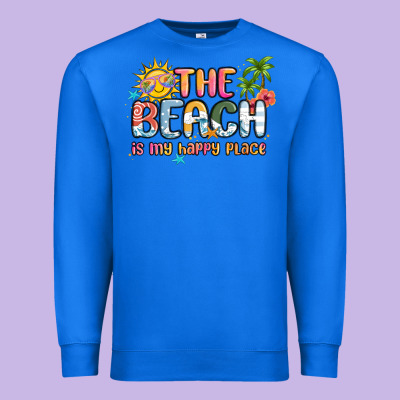 The Beach Is My Happy Place Premium Sweatshirt Designed By Maliassmallbusiness