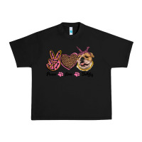 Black peace love bulldog Urban Heavy Tee - RanaPortraitStore