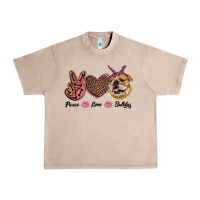 French Oak peace love bulldog Urban Heavy Tee - RanaPortraitStore