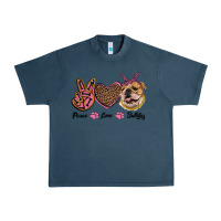 Midnight Navy peace love bulldog Urban Heavy Tee - RanaPortraitStore