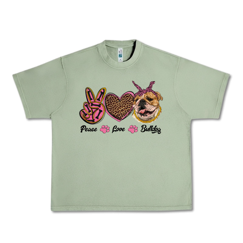 Peace Love Bulldog Urban Heavy Tee by RanaPortraitStore | Teevron