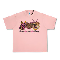 Salmon peace love bulldog Urban Heavy Tee - RanaPortraitStore