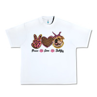 White peace love bulldog Urban Heavy Tee - RanaPortraitStore