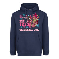 Navy i'm freakin freezin christmas 2023 Heavyweight Hoodie - NancyCooperArtShop