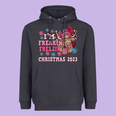 I'm Freakin Freezin Christmas 2023 Heavyweight Hoodie Designed By Nancycooperartshop