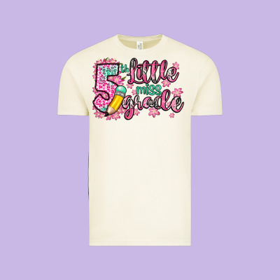Little Miss 5th Grade Vintage Tee Designed By Zillion Design Studio